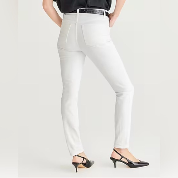 J. Crew Women’s Mid-Rise 9" Toothpick Jean Stretch In White Wash BQ310 Sz 25 NWT - Picture 3 of 4
